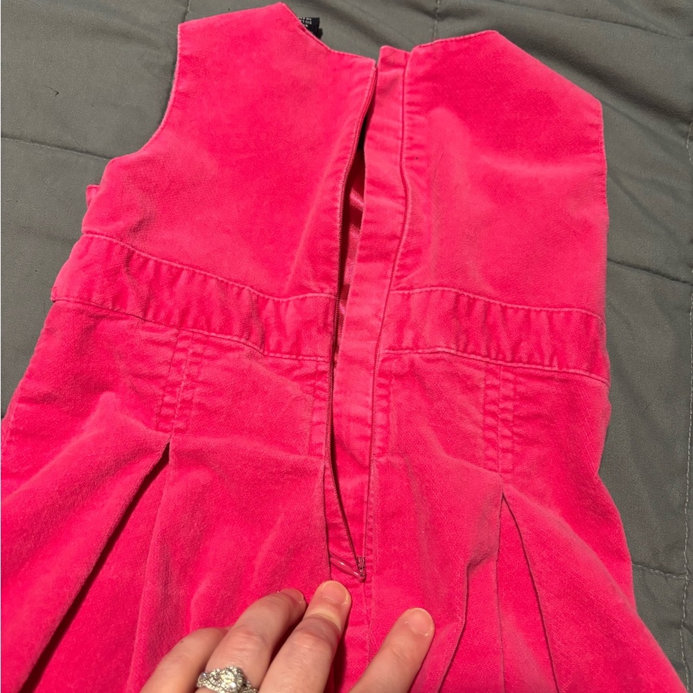 BABY GAP VINTAGE Bright Pink Velvet Toddler Dress Size 18M - Picture 8 of 8